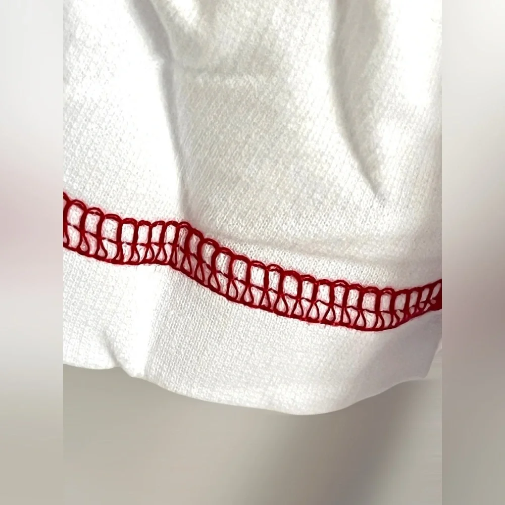 FANTASTIC FAWN sequin liberty patriotic oversized white tee S M L - Picture 8 of 9